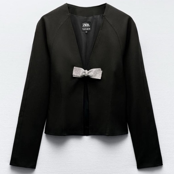 NWT Zara bow front clasp jacket - Picture 2 of 9